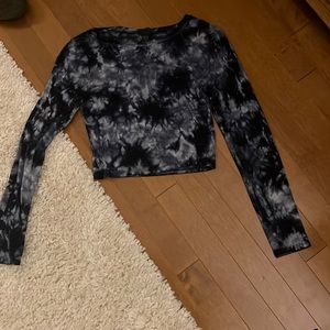 Navy blue tie dye cropped top
